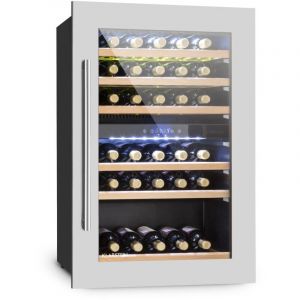 Cave a Vin Encastrable, Caves à Vin de 132L avec une Porte en Verre, Cave a Vins à Double Zone, Bar Intérieur/Extérieur, Frigo Vin, Cave a Vin de