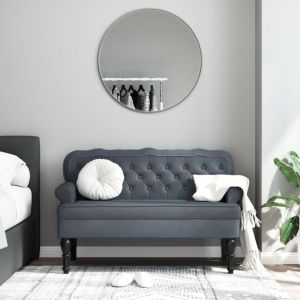 Banc d'intérieur,Banc avec dossier gris foncé 119,5x64,5x75 cm velours CFW95641