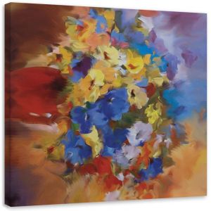 Tableau sur toile Nature morte Fleurs Bouquet 30x30