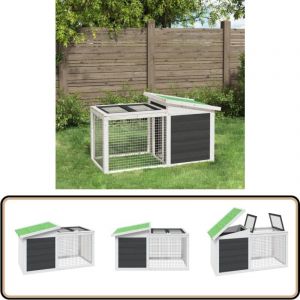 Vidaxl - Clapier gris 100,5x54x55 cm bois de pin massif - Cage à Lapin - Clapier - Abri Animal - Habitat Lapin - Hutch