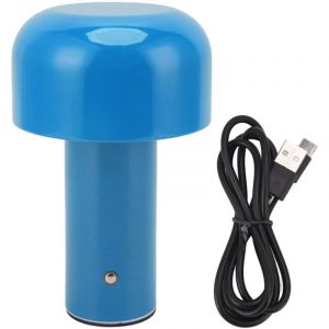 Lampe de bureau LED en forme de champignon, chargement USB, 3 couleurs de température, lampe de Table tactile pour Restaurant, étude, bleu