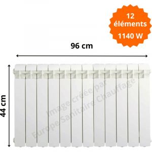 Global Radiatori - Radiateur aluminium horizontal H.44 x 96 cm vox 350 Deville 1140 w