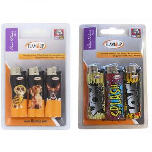 Briquets mini X3 a pierre curve decor flam up brflpicudecma