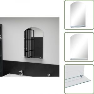 Miroir mural avec &eacute;tag&egrave;re 40x60 cm Verre tremp&eacute; - Miroir Mural - Miroir Avec &Eacute;tag&egrave;re - Miroir Salle De Bain - D&eacute;coration Murale - Meuble Salle De Bain