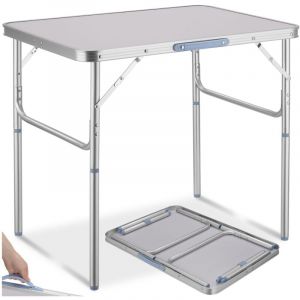Table de camping valise pliable avec cadre en aluminium 75x55x68 cm