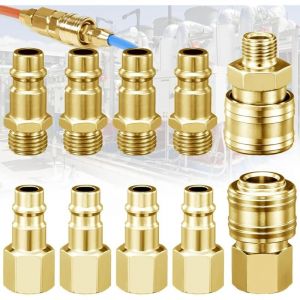 10 pièces raccord d'air comprimé Euro 1/4' bsp raccord rapide, raccord rapide air comprimé, raccords de compresseur d'air connexion rapide avec