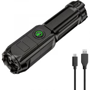 Lampe Torche LED Ultra Puissante - Lampe torche id&eacute;al camping, randonn&eacute;e, outillage, airsoft, militaire - Lampe mecanicien - Lampe LED rechargeable
