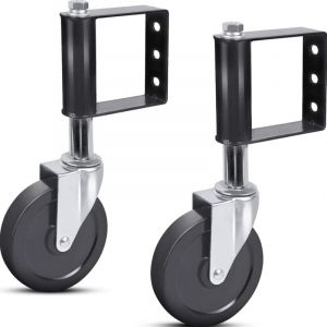 Roues de portail pour portail en bois, roulettes de portail &agrave; ressort robustes pour portail pivotant en tube m&eacute;tallique, petite roue de support de