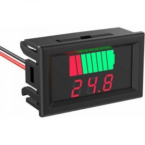 Testeur de batterie DC 12 V, 24 V, 36 V, 48 V, 60 V, indicateur de voltm&egrave;tre de capacit&eacute; de batterie 2 en 1, lecteur de tension de batterie Li-Ion