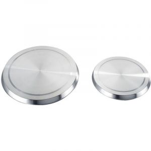 Protection Cuisini&egrave;re &eacute;lectrique, couvre plaque en acier, Lot de 4, Acier inox, &oslash;16 et 20 cm, mat