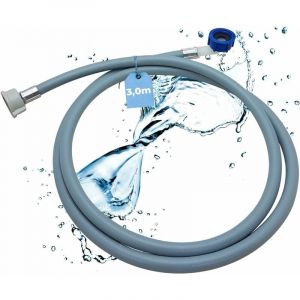 Tuyau d'arrivée d'eau Lave-linge Lave-vaisselle 2964 Raccordement longueur 3,0m i 3/4' coudé/droit avec joint i Tuyau d'arrivée d'eau usage universel
