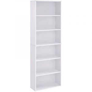 Biblioth&egrave;que &eacute;tag&egrave;re de rangement 6 niveaux meuble cube pour salon bureau chambre style scandinave 40 x 24 x 1785 cm blanc