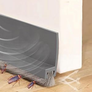 100cm Gris Brosse Bas de Porte, Isolation Bas de Porte, Joint Brosse Isolation Phonique Porte, Boudin de Porte, Joint Brosse Porte, Auto-adh&eacute;sif et