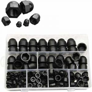 145 Pcs Plastique Boulons Capuchon,Cache Vis éCrou Boulon Ecrou Protection Hexagonal Noir Hexagonale Vis Protections M4 M5 M6 M8 M10 M12