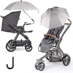 Fei Yu - Ombrelle Poussette Universelle 75 cm Anti-UV UPF50+ Parasol pour Poussette et Landau 360° Réglable Fixation Universelle pour Tube Rond ou