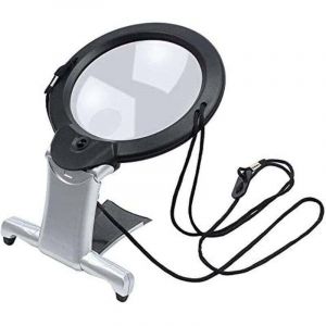 Loupe g&eacute;ante Ulisem avec lampe LED, loupe de lecture mains libres pour le cou et le bureau