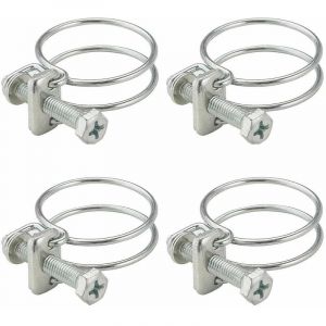 Cyclingcolors - 4x Collier de serrage double fil en métal zingué Gaine Tuyau Câble Tube Fixation Electroménager Ventilation Serre-joints, 42 - 46mm