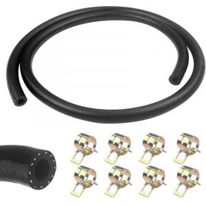 1 M&egrave;tre durite essence, 6mm Diam&egrave;tre Int&eacute;rieur durite gasoil, tuyau essence avec 8pcs colliers de serrage, Tuyau de Carburant pour Camion, Voiture,