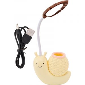 Gistuch - Escargot Protection des Yeux Lampe led Lampe de Chevet usb Charge Apprentissage Lampe de Lecture avec Porte-Stylo pour Enfants Jaune