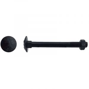 200 Boulons Tête Ronde Collet Carré TRCC 7 x 45 mm - DIN 603 - Zingué Noir - D-Work