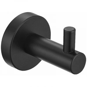 Pat&egrave;re salle de bain noire. Lot de 2 crochets salle de bain pour serviettes, peignoirs, chapeaux, exclusif haut de gamme. Accessoire salle de bain