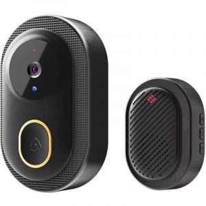 Sonnette vid&eacute;o Wi-Fi sans fil, cam&eacute;ra HD, alarme infrarouge, s&eacute;curit&eacute;, interphone Wi-Fi pour maison connect&eacute;e, sonnette,noir