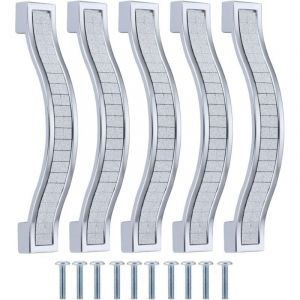 Lot de 10 poign&eacute;es de tiroir alliage strass cristal pour commode armoire de cuisine placard, Silver, 96MM-10PCS