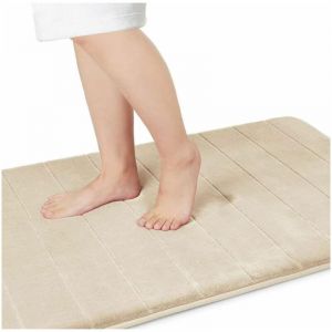 Caillebotis pour salle de bain Tapis de bain en mousse &agrave; m&eacute;moire de forme grande taille 60 x 90 cm, doux et confortable, super absorption d'eau,