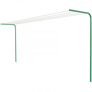 &Eacute;tendoir &agrave; linge ext&eacute;rieur non amovible Andrys, vert, H 220 cm (30 m de ligne)