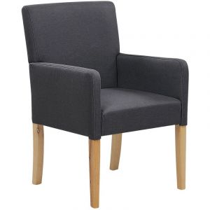 Chaise avec Accoudoirs Fauteuil en Polyester Gris et Bois Intemporel Rockefeller