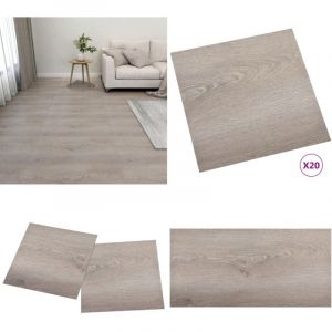 Vidaxl - Dalles de plancher autoadhésives 20 pcs pvc 1,86 m² taupe - Carrelage Pvc - Dallettes De Sol - Planchers Autocollants - Revêtement De Sol