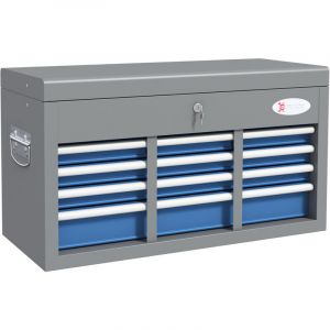 Caisse boite &agrave; outils en m&eacute;tal avec 6 tiroirs et 1 plateau sup&eacute;rieur, verrouillable avec 2 cl&eacute;s fournies, 2 poign&eacute;es