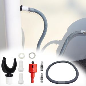 Kit tuyau circulaire en PVC 110mm avec tuyau flexible, collecteur d'eau de pluie, collecteur d'eau de descente de goutti&egrave;re