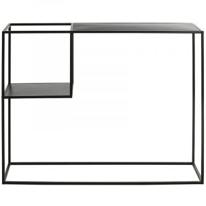 Console, meuble console en métal coloris noir - longueur 100 x profondeur 30 x hauteur 80 cm