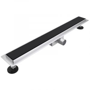 Fortifura Galeria Caniveau de douche - 200cm - grille fermée - avec bride de sol - Noir mat