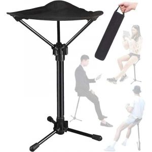 Tabouret Pliant Portable TéLescopique, Tabouret Pliable Réglable à Trois Vitesses,Tabouret Pliant Camping avec Sac de Transport, Adapté pour Métro
