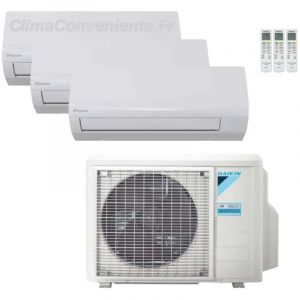 Climatiseur Trial Split R&eacute;versible Daikin Sensira 9000-9000-9000 BTU Inverter Wi-Fi (3MXF52A + CTXF25Cx3)
