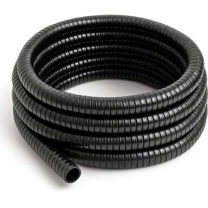 Wiltec Tuyau d'aspiration noir &ndash; 10 m / &Oslash; 20 mm (3/4") / 110 g/m &ndash; avec Spirale de renforcement &ndash; Tube souple sans pression en PVC &ndash; pour Arrosage