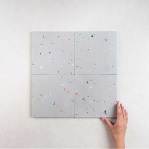 Nais - Carrelage Effet Terrazzo color drops 18,5x18,5 Grey (0,413m&sup2;) - Les Carreaux de Jean