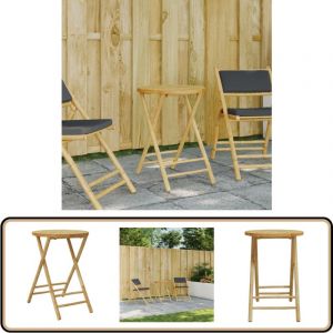 Vidaxl - Table de jardin pliable &Oslash;55x75 cm bambou - Table De Jardin Pliable - Table En Bambou - Mobilier De Jardin - Table Ext&eacute;rieure - Table Ronde