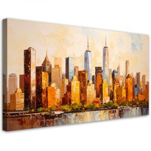 Tableau d&eacute;co Panorama de New York Manhattan 80x40