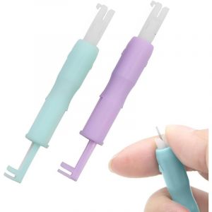 2 aides à l'enfilage de l'aiguille pour machine à coudre Enfile-aiguille rapide Enfile-aiguille à coudre automatique Outil d'enfile-aiguille en