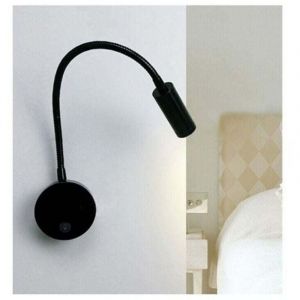 Liseuse de chevet LED 3W Liseuse LED Cygne flexible (Noir) Applique murale Liseuse LED avec interrupteur Blanc chaud 3000K Moderne 3076cm