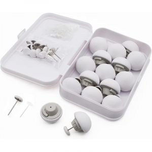 Lot de 16 Clips de Fixation Ronds pour Housse de Couette, Motif Champignon avec Boutons, pour Housse de Couette de Chambre &agrave; Coucher (Blanc) - Lablanc