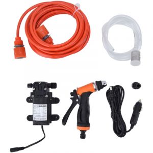 Nettoyeur Haute Pression, Portable 12V 72W Machine &agrave; Laver de Voiture en Plastique Puissant Kit de Lavage Nettoyage Rapide pour la Maison Jardin