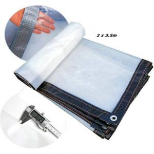 Rideau Ext&eacute;rieur pour Terrasse, B&acirc;che Pergola Transparente en PVC, Personnalisable, 2x3.5m