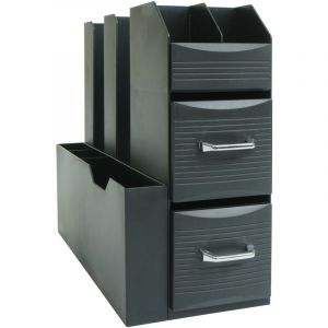 Station à café pour accessoires HHG 762, Organiseur à thé et café Boîte de rangement avec 2 tiroirs et 7 compartiments, 29x14x33cm
