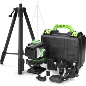 Ej.life - Niveau Laser 16 Lignes IP54 Niveau à Bulle, Batterie 2400 mAh x 2, avec Trépied Télescopique pour Pose de Carrelage, Séparateurs
