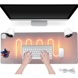 sous Main Chauffant, 80 x 33 cm Tapis de Souris Chauffant, Tapis de Souris avec Fonction Chauffante, Grand Tapis de Bureau Chauffants avec 3 Niveaux