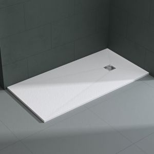 Mai & Mai Receveur de Douche Antid&eacute;rapant Bac &agrave; Douche Blanc Mat en R&eacute;sine Marbre Artificielle 90x160x3cm Rectangulaire G&eacute;o9 avec Bonde AL06